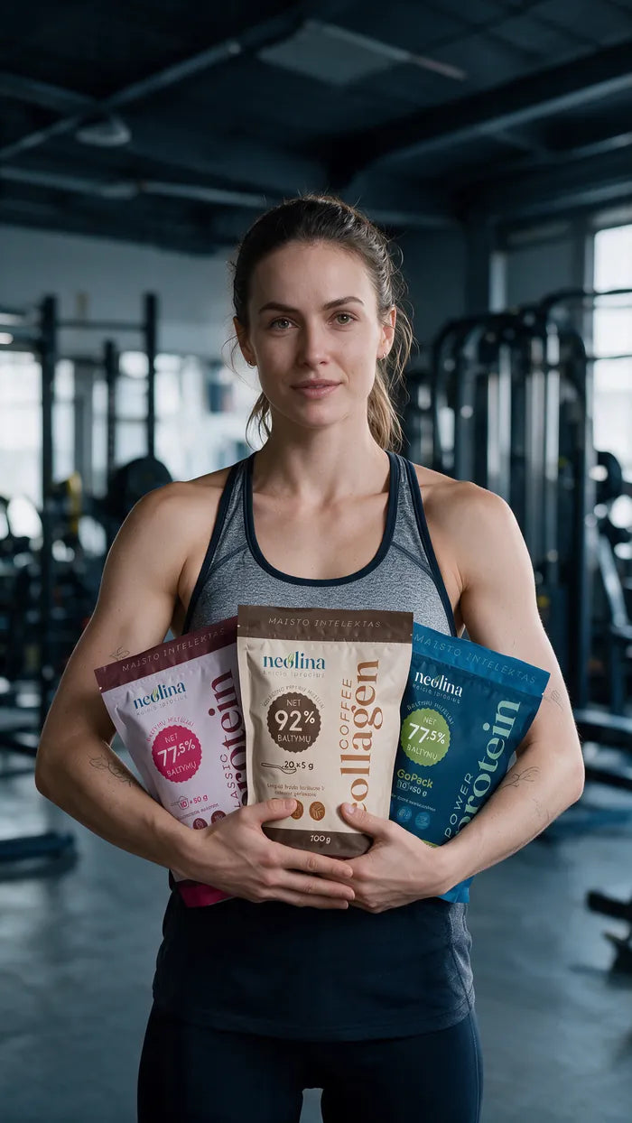 Moteris su Neolina produktais